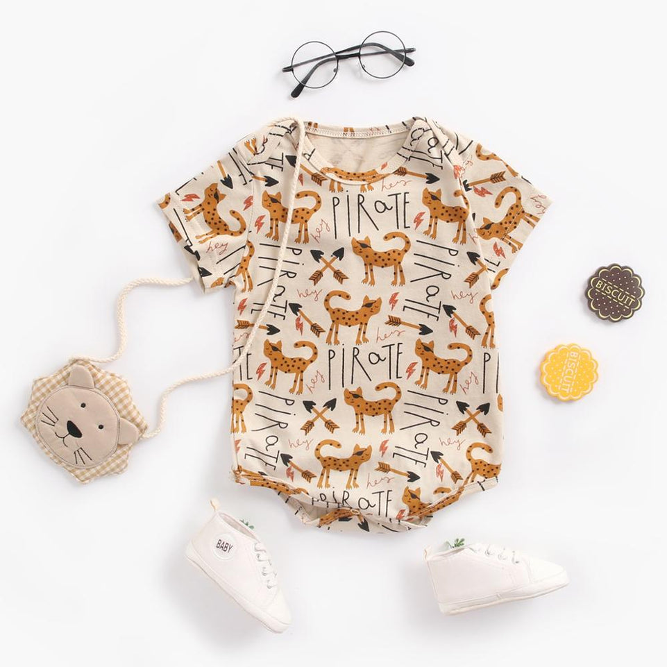 Sanlutoz Baby Boys Girls Bodysuits Summer Cotton Toddler Clothes Cartoon Unisex Short Sleeve