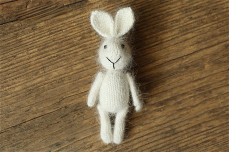Newborn Photography Props Handmade Dolls Knitted Rabbit Bear Baby Photography Studio  Accessoires