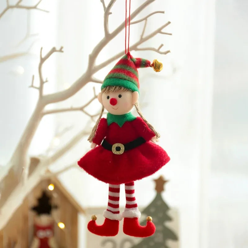 2022 New Year Christmas Elf Doll  Kids Gift Xmas Tree Decor Plush Angel Pendant Christmas Decor 2023 Navidad Home Decor