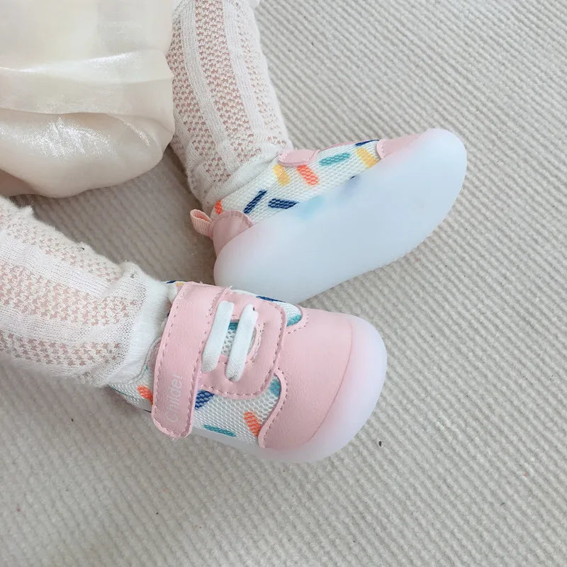 Kids Shoes For Girls Boys Spring Summer Breathable Mesh Newborn Baby First Walkers Anti-slip Soft Sole Infant Toddler Sneakers