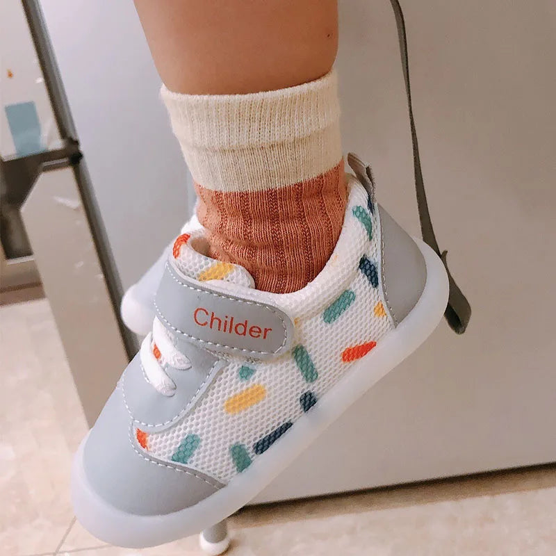 Kids Shoes For Girls Boys Spring Summer Breathable Mesh Newborn Baby First Walkers Anti-slip Soft Sole Infant Toddler Sneakers